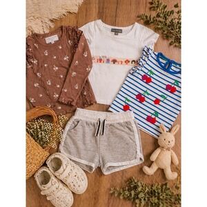 Girls 3T Clothing Bundle 4Pc Cotton‎ Tops Shorts Lot Casual Play Clothes